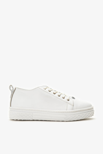 LOS SHOES حذاء كاجوال من الجلد الطبيعي ذو ملمس ناعم باللون الأبيض