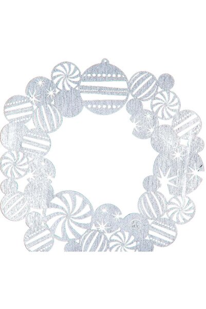 OEM Decor perete usa de Craciun HH853 din lemn Model Globuri de Craciun - Auriu