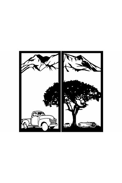 OEM Decor perete Personalizabil Priveliste Montana HHH68 din lemn - 59 L x 58...