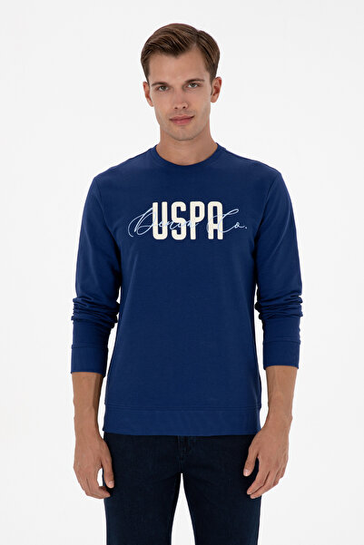 U.S. Polo Assn. Erkek Regular Fit Bisiklet Yaka İndigo İnce Sweatshirt 503155...