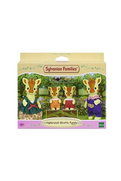 Epoch Set 4 Figurine, Sylvanian Families Highbranch Giraffe Family, 8 cm