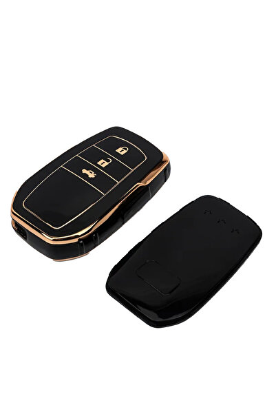 LUVLU Husa premium cheie Toyota 3 butoane compatibila Yaris Cross Highlander Hilux Camry Corolla C-HR RAV4