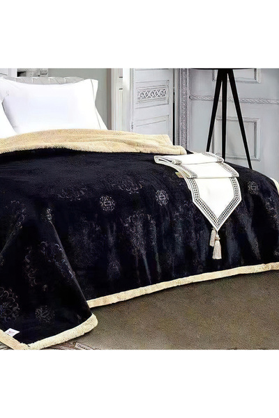 Generic Velvet Fur Blanket 200X220 CM Reversible Throw Bed Blanket for Relaxing and Sleeping