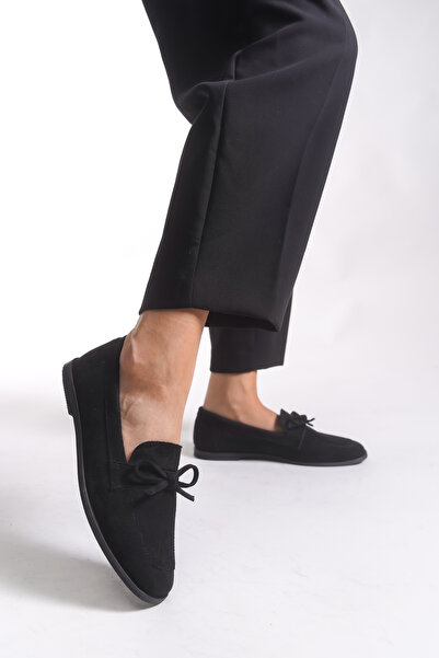 Riccon Women's Ballet Flats 001295Babet Black Suede