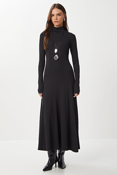 Lovelyİstanbul Φόρεμα μακρύ και φαρδύ LUB0235 ΜΑΥΡΟ