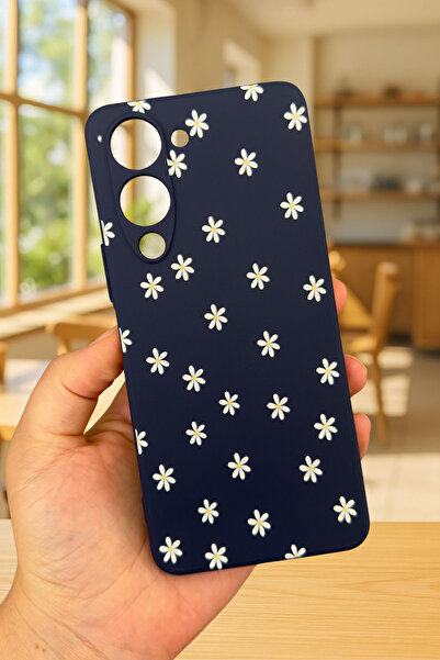 Vip Case VİVO Y19 Uyumlu Mini Papatya Desenli Silikon Darbe Emici Klasik Korumalı Rubber Kılıf