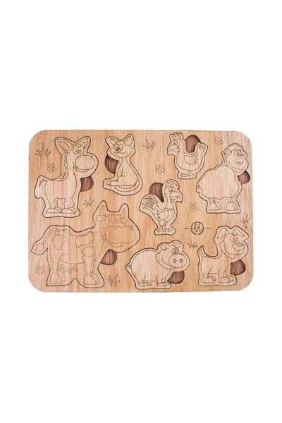 OEM Puzzle din lemn Personalizabil HandyHands - Animale de ferma - 18 L x 13 ...