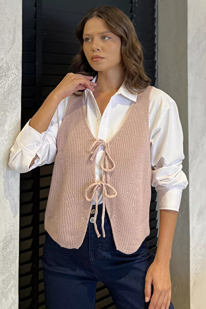 julude Powder Women's Front Tie Knitwear Vest (Available in S-M-L-Xl)