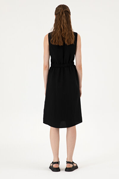 U.S. Polo Assn. Kadın Siyah Dokuma Elbise 50306605-VR046