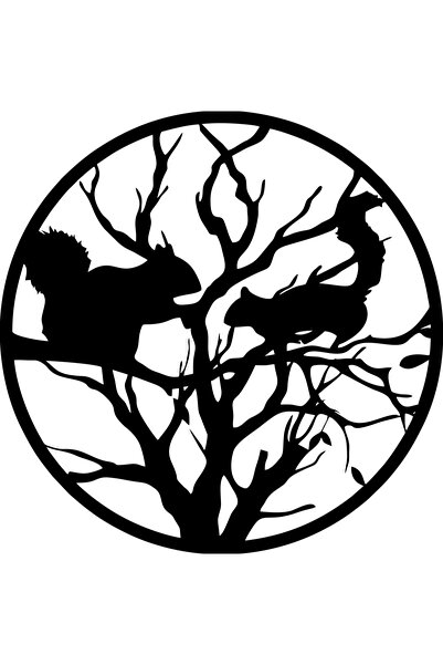 OEM Decor perete Veverite in Copac HH718 din lemn - 20 L x 20 H (cm)