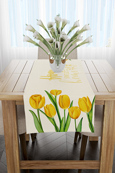 EsnafAli Runner Home Sweet Home cu model de lalele 40x140