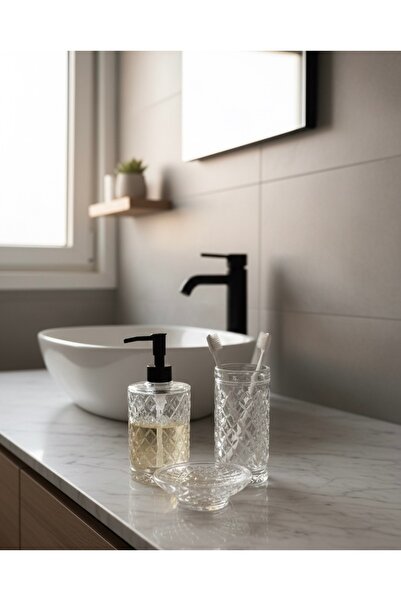 Kozak Set de 3 recipiente din sticlă pentru săpun lichid pentru baie