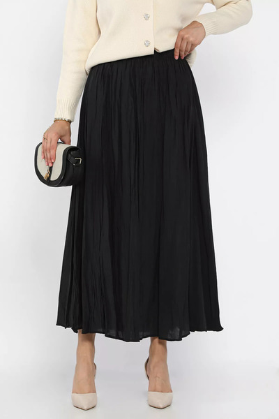 julude Black Elastic Waist Hijab Skirt