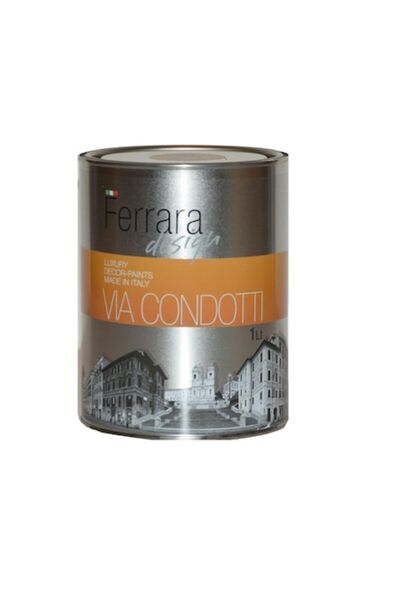 Ferrara Design Vopsea decorativa Via Condotti, Ferrara Design, culoare aurie, pe baza de apa, pentru interior, 4 L