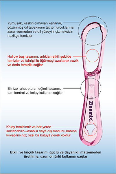 Zinamix Dil Bakım Seti – Dil Fırçası + Kazıyıcı | Anında Ağız Kokusu ve Sigara Kokusuna Çözüm