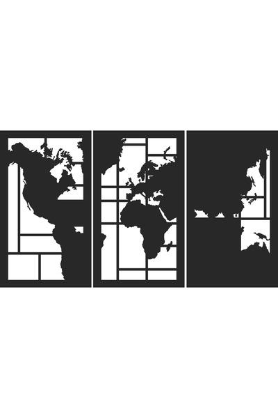 OEM Decor perete Personalizabil Harta Lumii din lemn - 50 L x 28 H (cm)