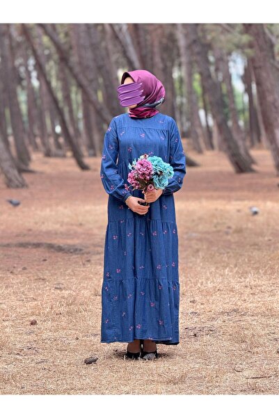 Nissra Φόρεμα τζιν με κέντημα λουλουδιών Ankanoor Anka251896