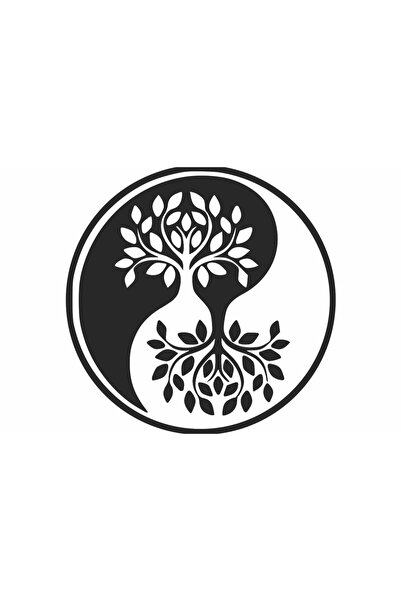 OEM Decor perete Personalizabil Copac Ying Yang HHH387 din lemn - 29 L x 29 H...