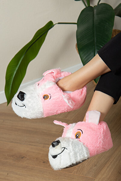 Miss dark Λούτρινες παντόφλες με χαριτωμένη φιγούρα σκύλου Unisex Animal Slippers