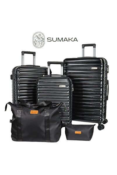 SUMAKA حقيبة سفر مصنوعة من مادة ABS+PC - مجموعة من 5 قطع بمقاسات 20+24+28 بوص...