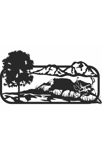 OEM Decor perete Personalizabil Caprioara din lemn - 29 L x 16 H (cm)