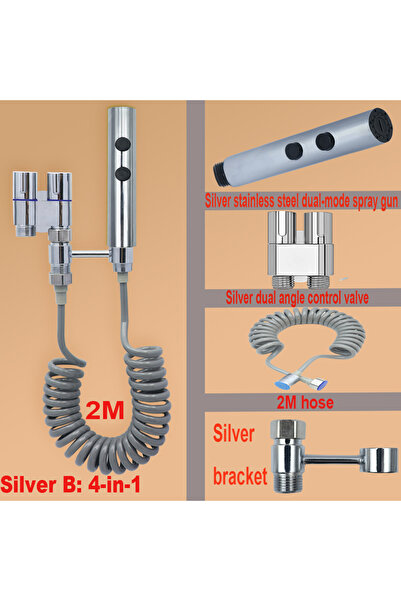Choice5 G1/2 فضي C لعبة الحمام، مكنسة يدوية بالضغط العالي، تنظيف الحمام، ملحق...