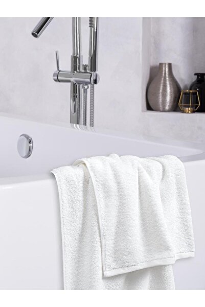 Karna Home White Hotel Type Single Cotton Towel Fors