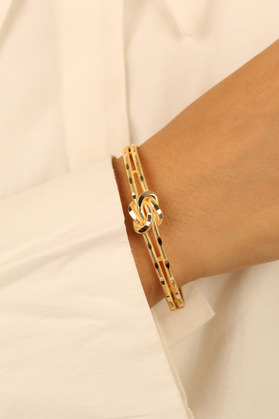 Çgk Çiğdem Gürel Kuyumculuk 22K Aşk Düğüm Ajda Altın Kelepçe Bilezik