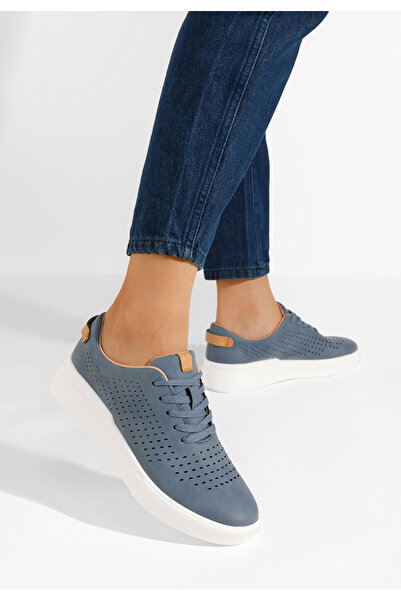 B T Shoes Modré dámské polobotky Frina