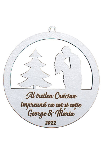 OEM Glob de Craciun cu Nume Personalizat HH1628 din Lemn Model Craciun Impreuna