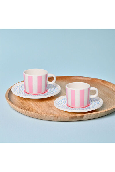 Güral Porselen Mental 4 Piece 2 Person Coffee Cup Set 6566