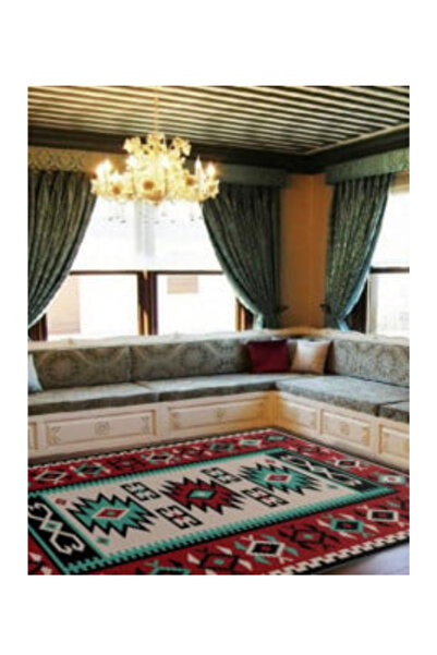 Blusmart Covor pentru living, model rosu rustic