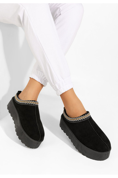 B T Shoes Παντόφλες με πλατφόρμα Esmie μαύρα