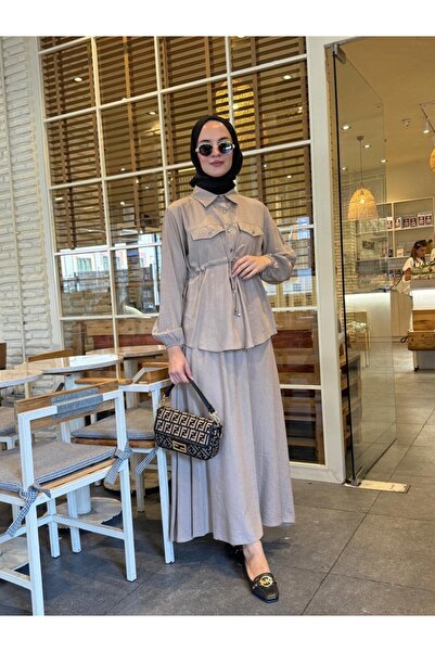 NS Moda Hijab Ikra Skirt Shirt Set Mink-Model 544