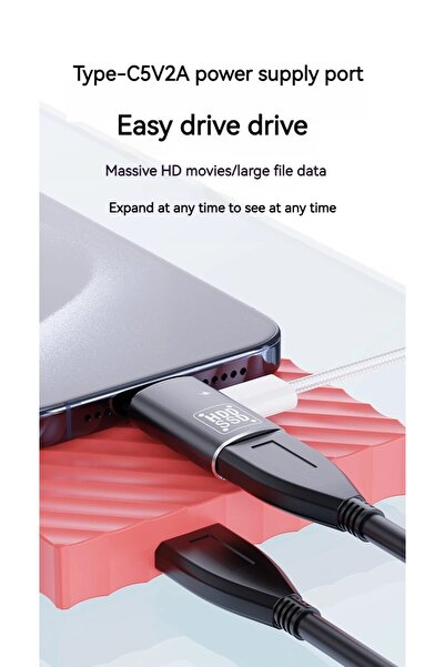 Coverzone USB-C OTG Adaptörü 2’si 1 Arada, Type-C’den USB-A 3.0 & USB-C, 5Gbps, Tak-Çalıştır ZR1061
