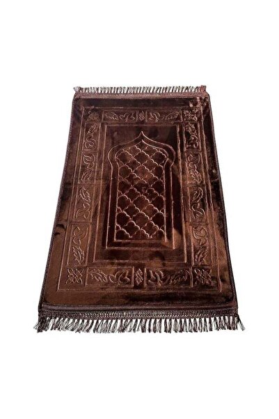 Generic MahMir Prayer Mat, Embossed Anti-Slip Velvet Top Prayer Rug, Jaie Namaz, Musalla for Namaz ibadat U