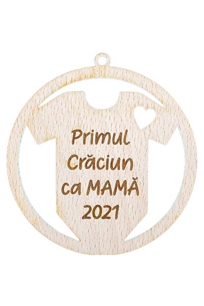 OEM Glob de Craciun HH903 din Lemn Model Primul Craciun ca mama