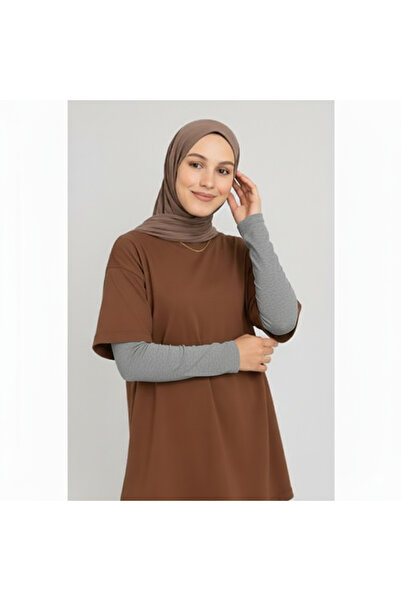 Defkay حجاب نسائي مرن من الفسكوز والليكرا بلون موحد