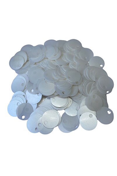 Bi hızlı Yarı Saydam Çanta Süsleme Pulu 20 mm ( 20 Gram ) İnci Beyaz