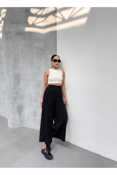 Silerra 230 Gr Pantaloni cu cataramă metalică din poli viscoză completă din l...