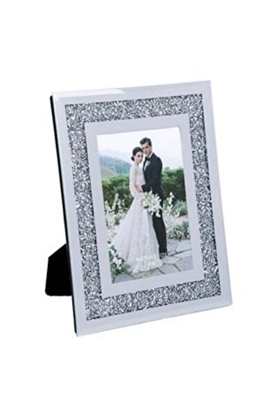 OEM Rama Foto Decorativa din Sticla Oglinda Argintie Glitter 18x23cm