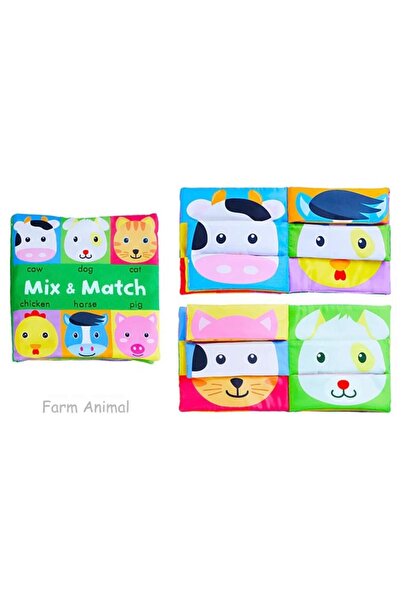 DISTORIATOYS Carte senzoriala pentru bebelusi Mix&Match,Animale de la ferma, ...