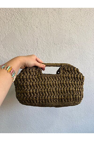 Melonndesign Örme Çanta/El Örgüsü Çanta/El Yapımı Çanta/Portföy Clutch Çanta/Marka Muadil