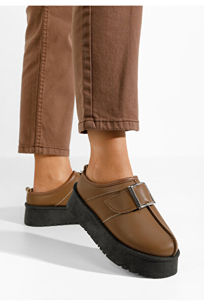 B T Shoes Hnedé dámske papuče Juna