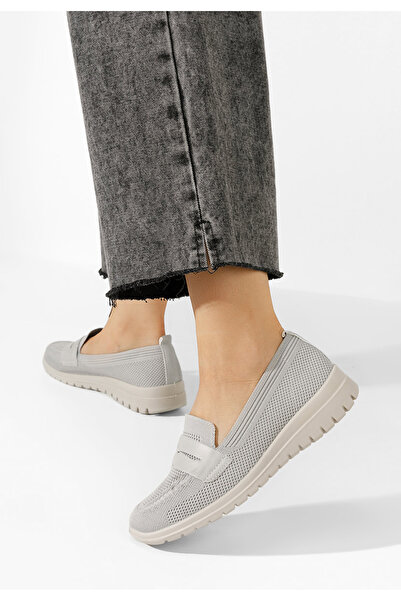 B T Shoes Šedé dámské polobotky Icora