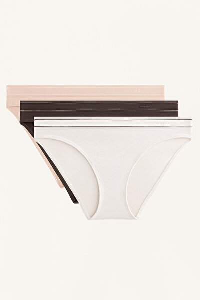 Oysho 3'lü klasik dikişsiz yumuşak dokunuşlu külot