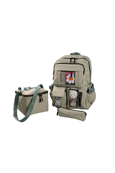 Bagacar Korean Style Teddy Bear School and Daily Use 3-Piece Bag Set