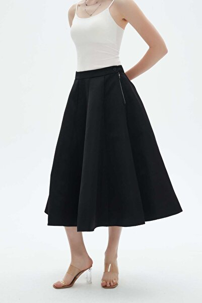 Nichii PLAIN RUFFLE MIDI SKIRT