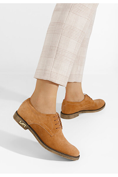 B T Shoes Doresa camel Leather derby shoes