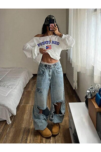 Machetta Hanorac oversize pentru femei, cu imprimeu Rico, cu un singur umăr, cu decolteu barcă, sezon nou